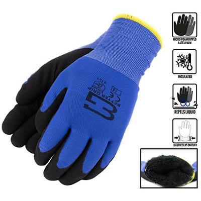Better Grip BGWANS Safety Winter Insulated Double Lining Rubber Coated Work Gloves, 3 Pairs/Pack (Me