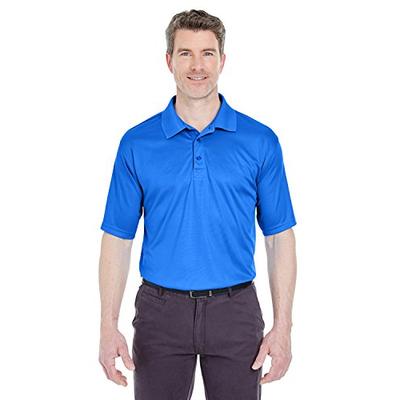 UltraClub Mens Cool & Dry Performance Interlock Polo Shirt. 8425 - Medium - Royal